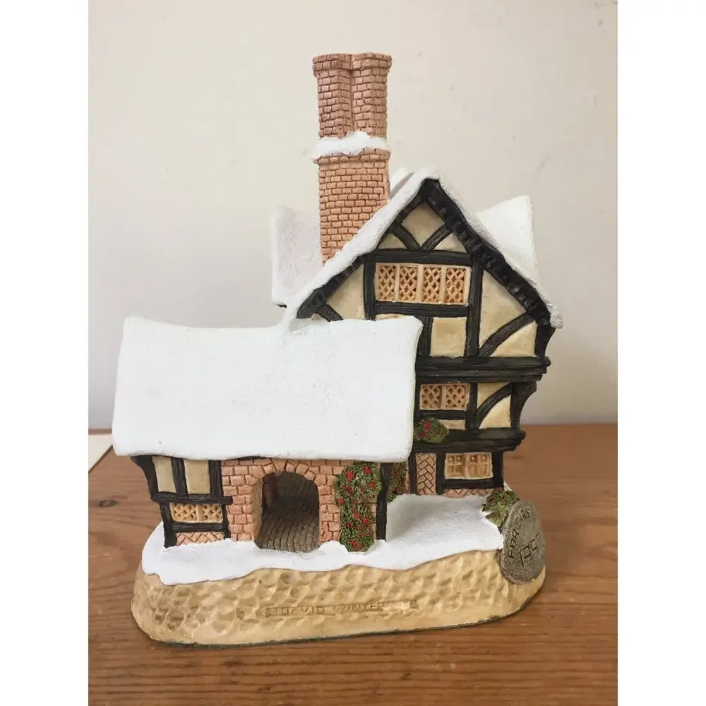 Vtg 1990 David Winter Cottages Mister Fezziwigs Emporium Christmas Box w COA